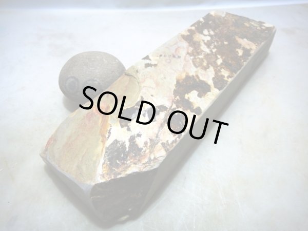 画像3: 天然砥石 山城銘砥 中世中山八寸五血繁吹梨地幽霊からすのち赤環巻硬化一方神銘砥 6260